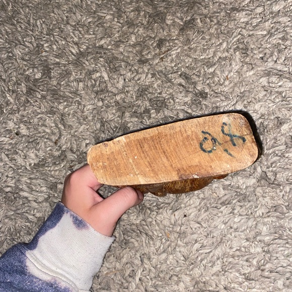 vintage handmade wooden elephant statue - Picture 2 of 5